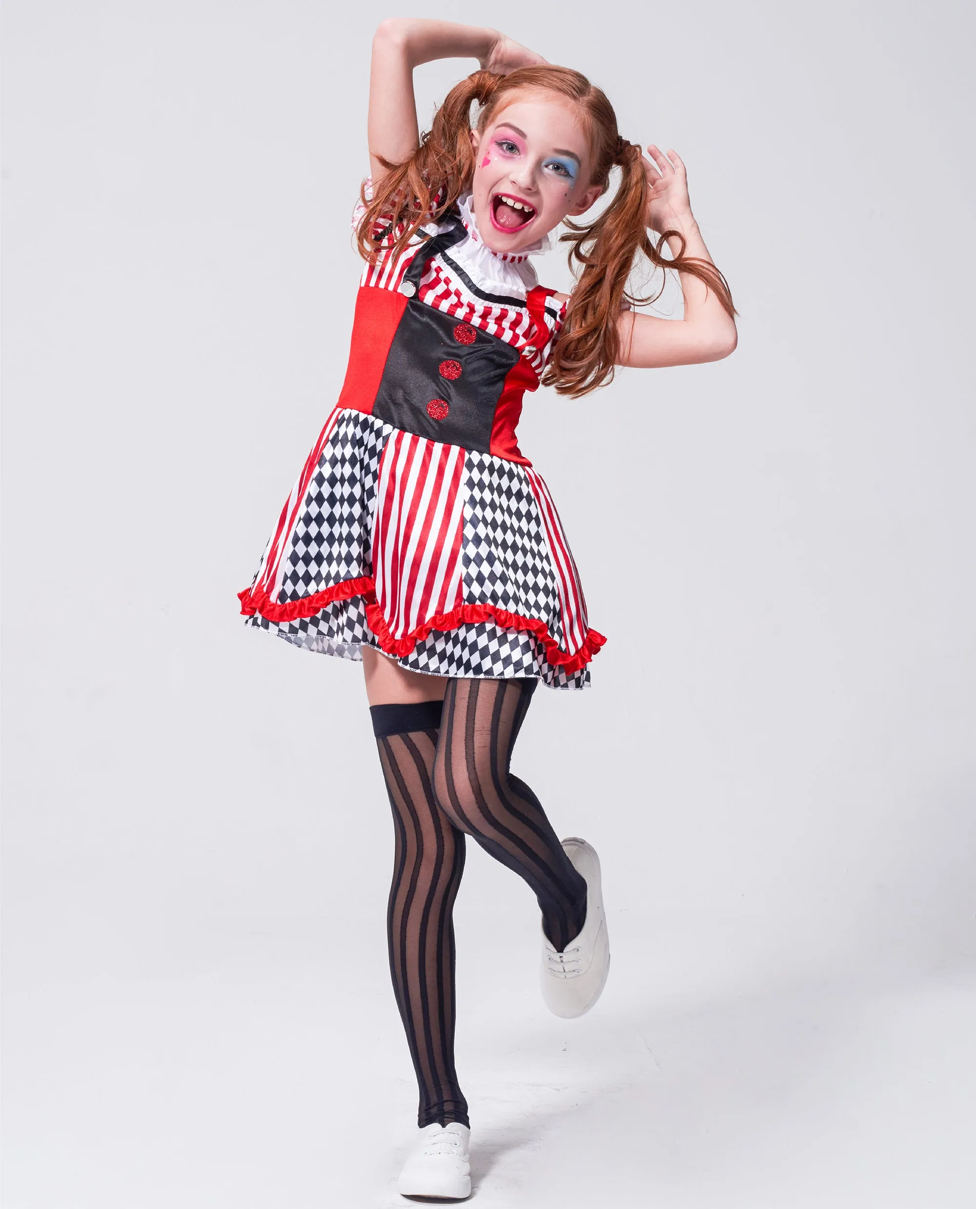 Girls Clown Costume Cutie Halloween Jester Dress Mommy and Me