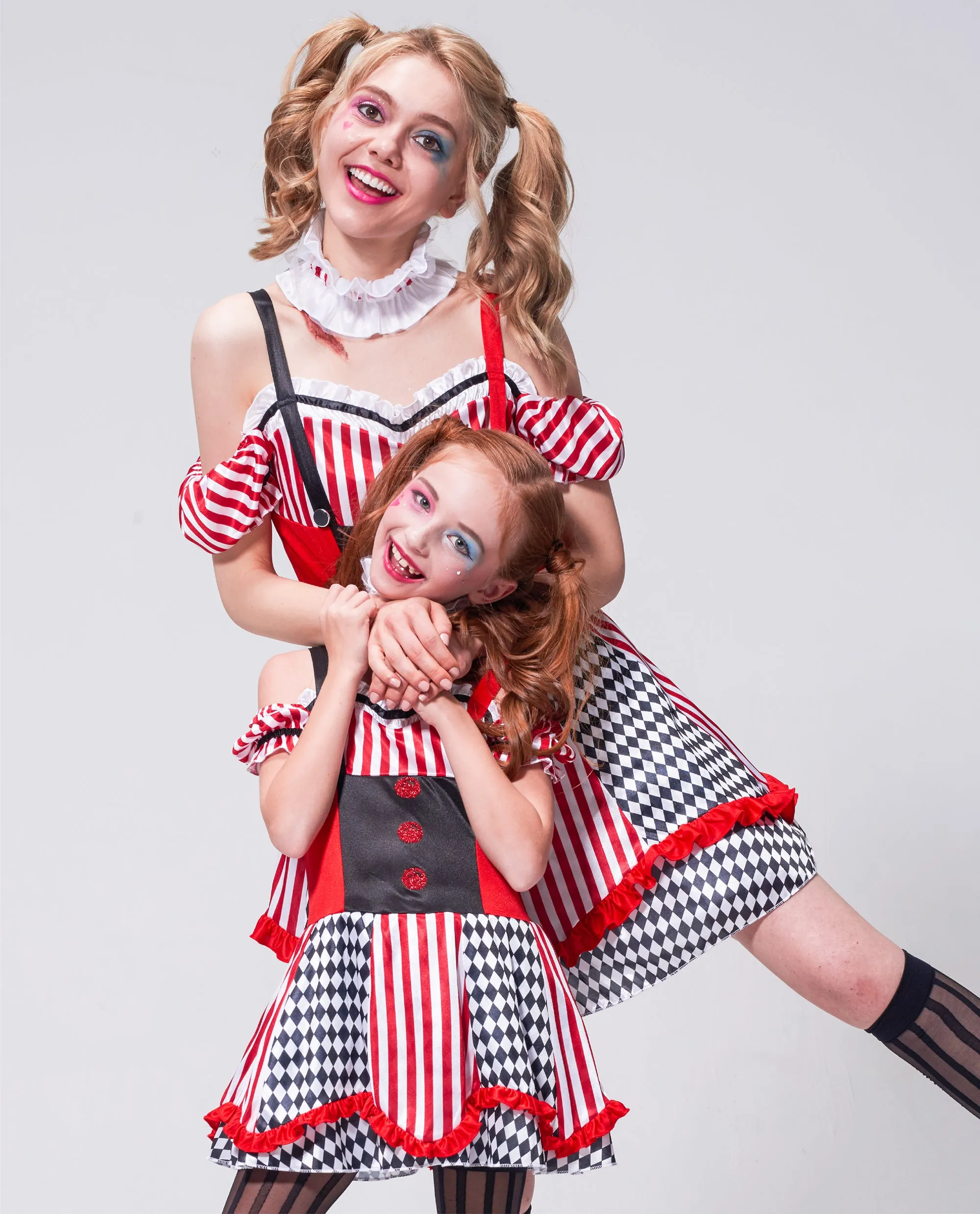 Girls Clown Costume Cutie Halloween Jester Dress Mommy and Me