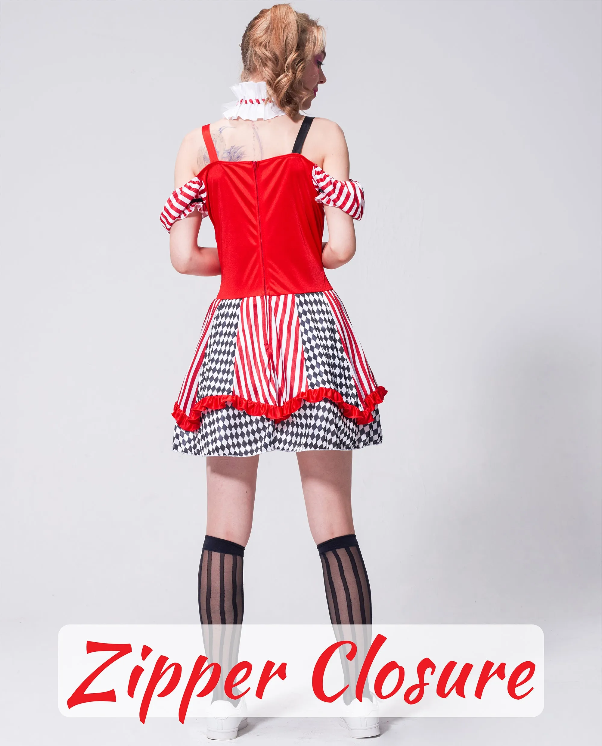 Girls Clown Costume Cutie Halloween Jester Dress Mommy and Me