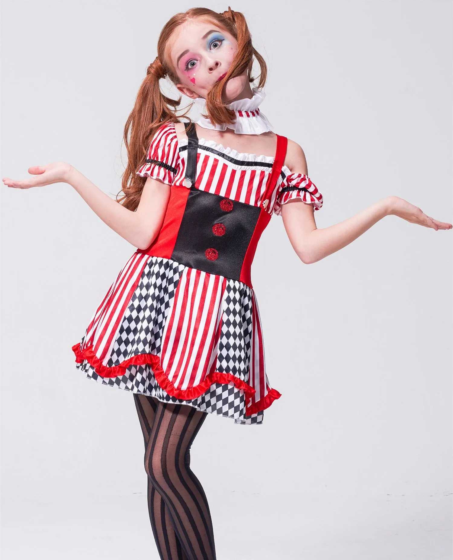 Girls Clown Costume Cutie Halloween Jester Dress Mommy and Me
