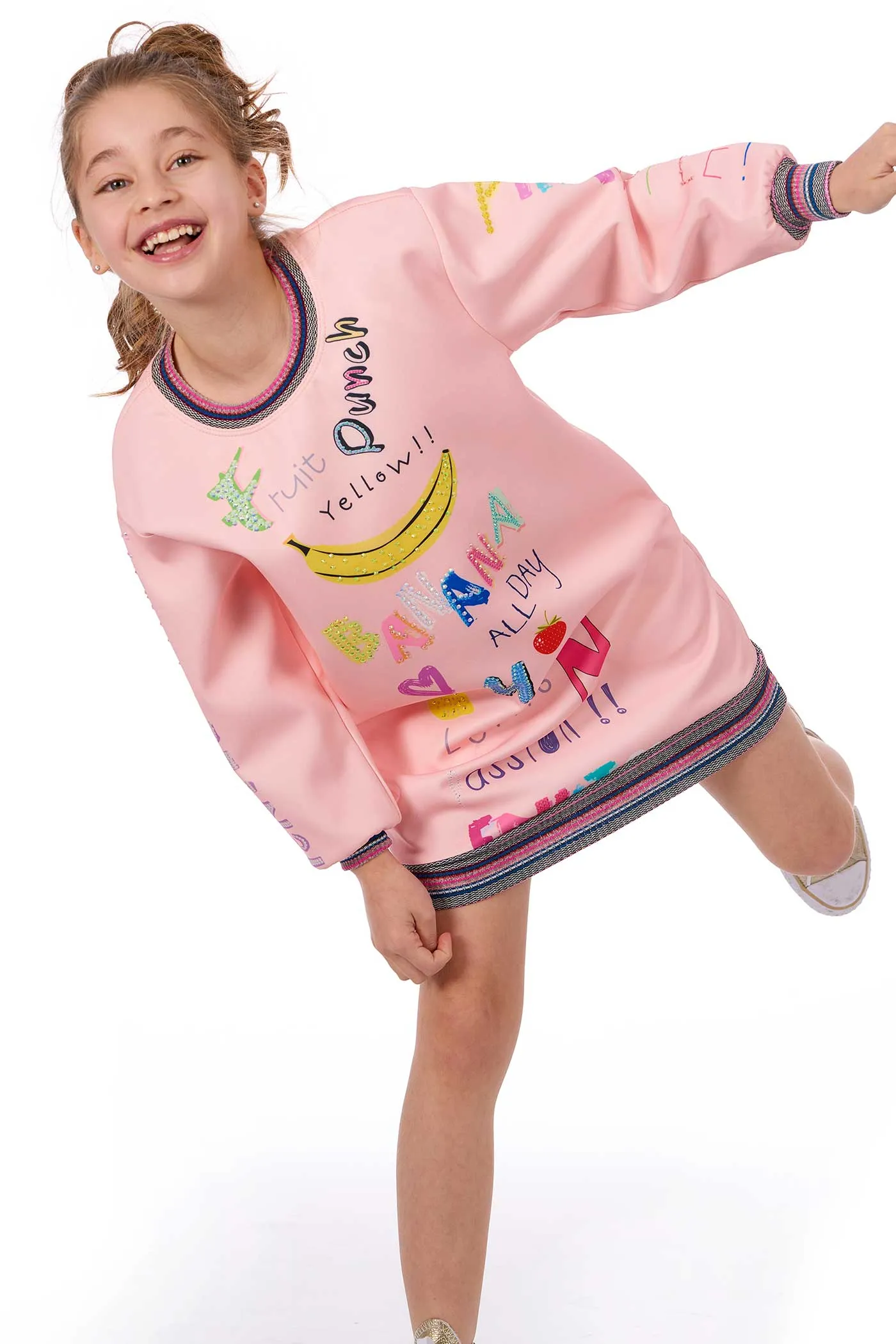 Girls Playful Sweatshirt Dress