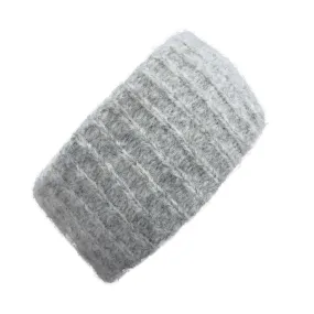Gray Ribbed Alpaca Ear Warmer - Handmade, fair trade, eco-friendly, woman owned