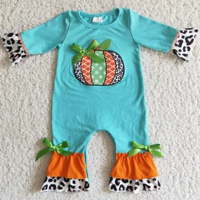 Halloween Boutique Baby Girls Rompers Pumpkin Embroidery Fashion Girls Clothes Fall Romper Outfits 6 B2-19