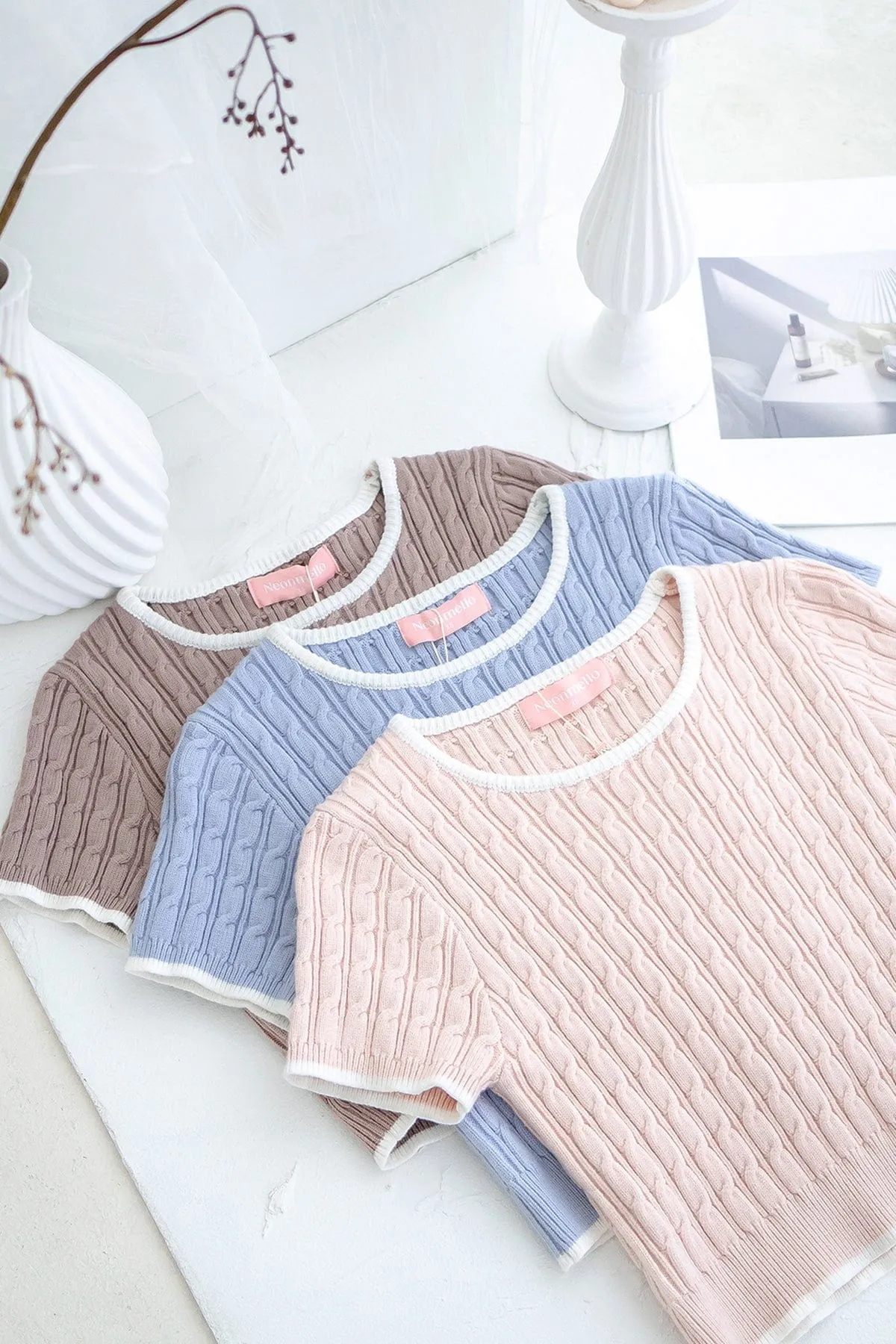 HERALD SLEEVED KNIT TOP IN MOCHA