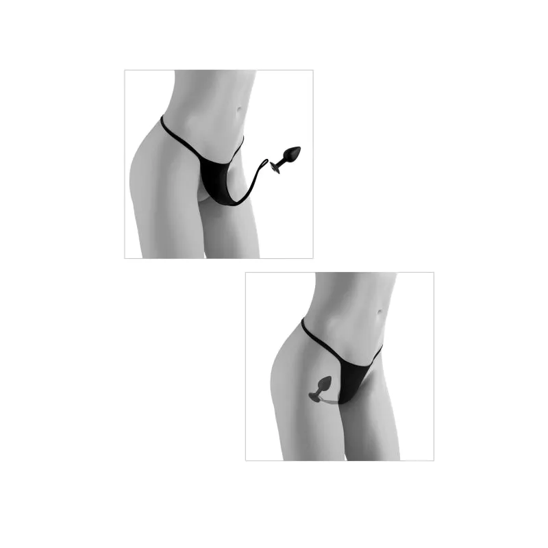 Hookup Panties Crotchless Secret Gem - Black - Small - Large