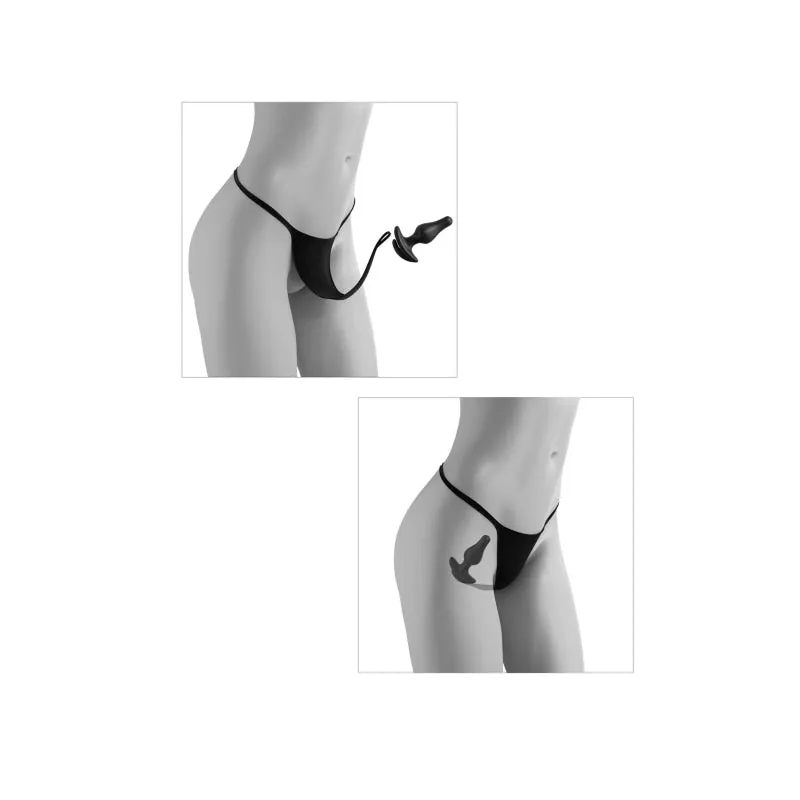 Hookup Panties Remote Bow-Tie Bikini - Black - XL - Xxl