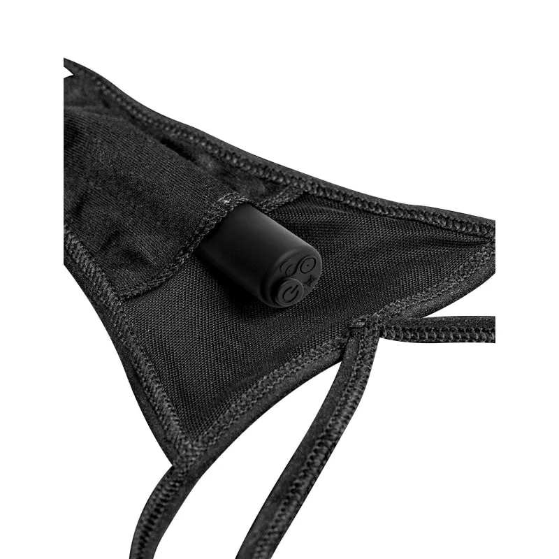 Hookup Panties Remote Lace Peek-a-Boo - Black - Small - Large
