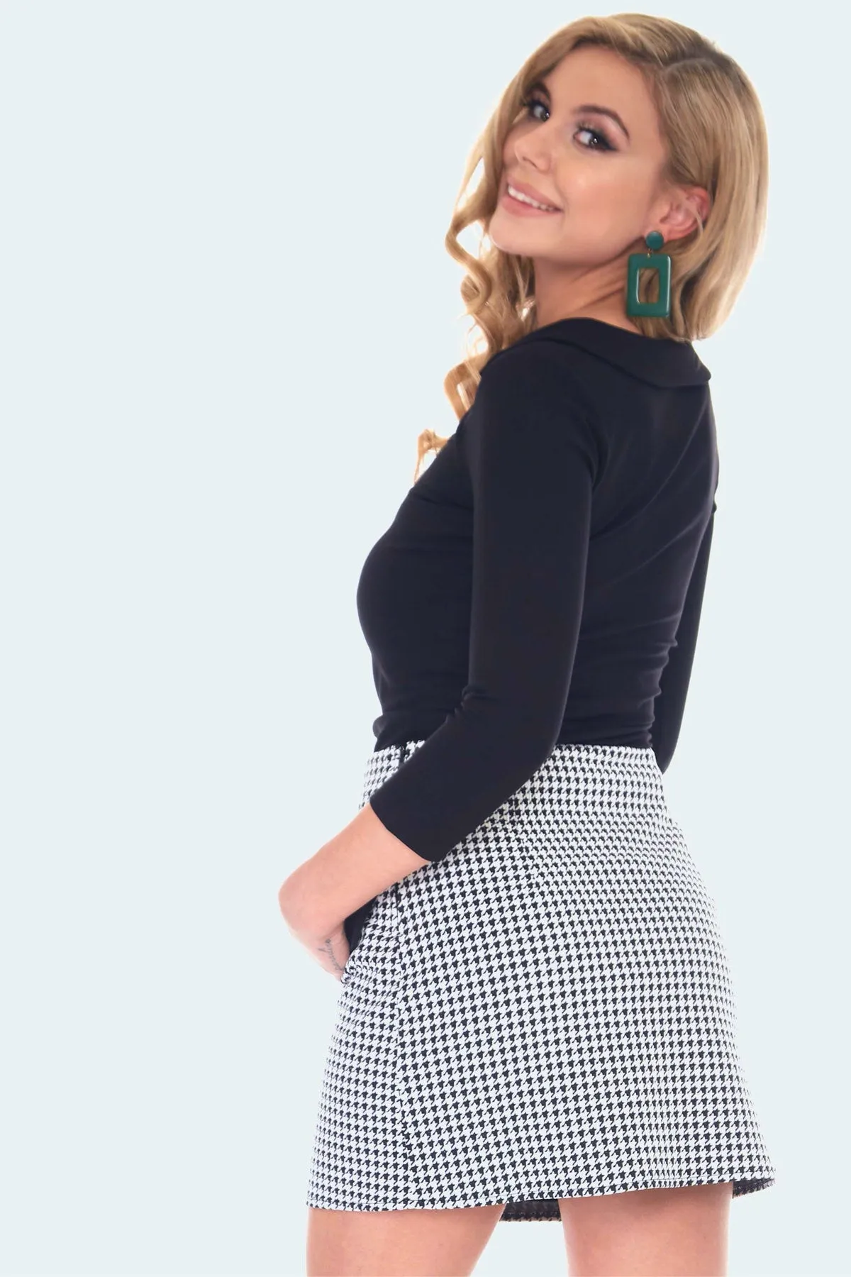 Houndstooth Cathy Mini Skirt