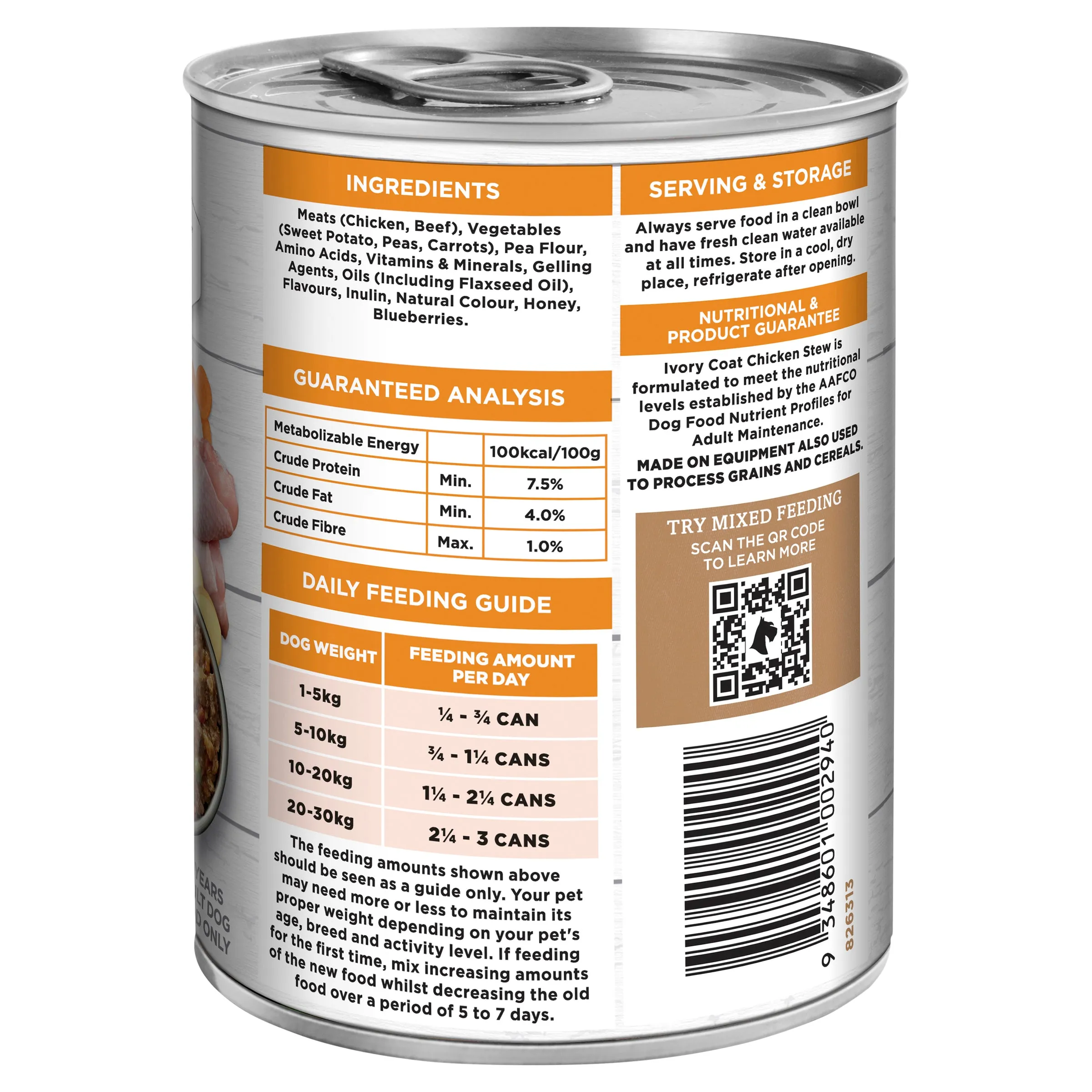 Ivory Coat - Grain Free Adult Wet Dog Food Chicken Stew (400g)