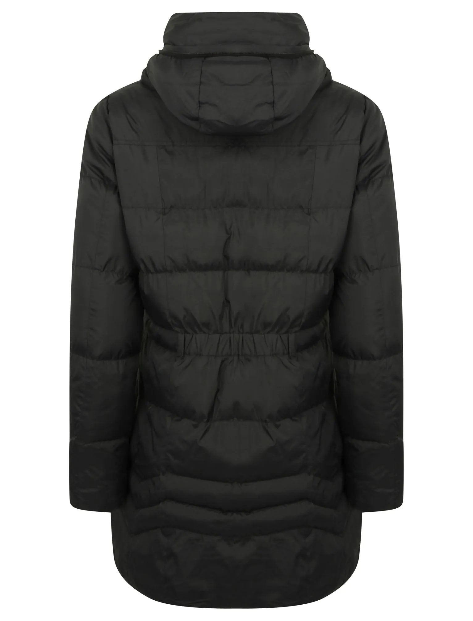 Jamarico Longline Quilted Coat with Expandable Hood in Black - Tokyo Laundry