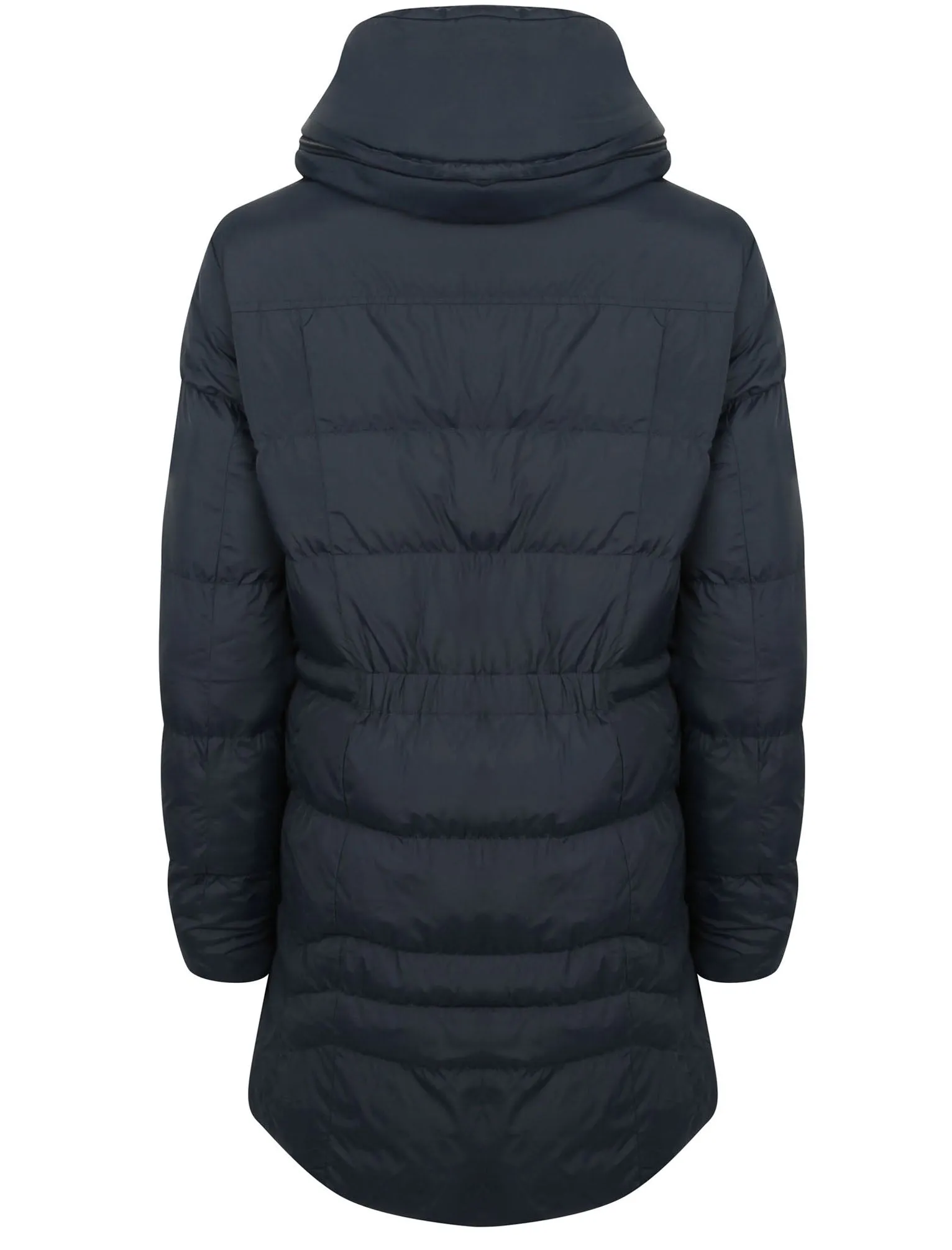 Jamarico Longline Quilted Coat with Expandable Hood in Navy - Tokyo Laundry