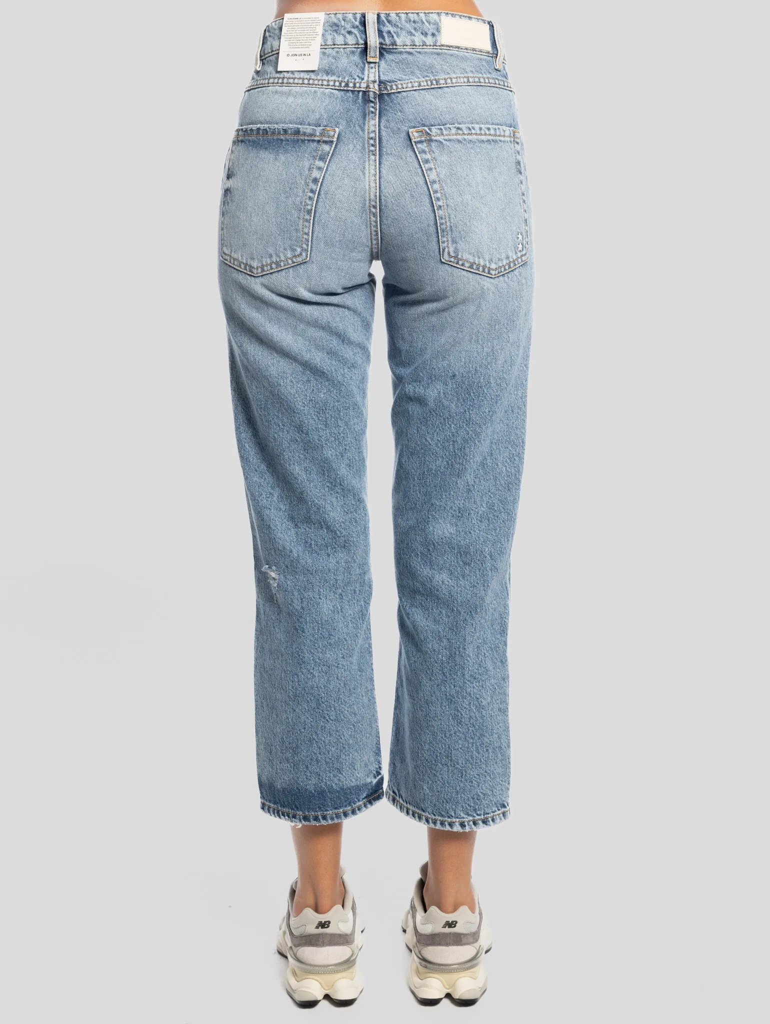 Jeans Jill Vita Alta e Gamba Cropped Blu