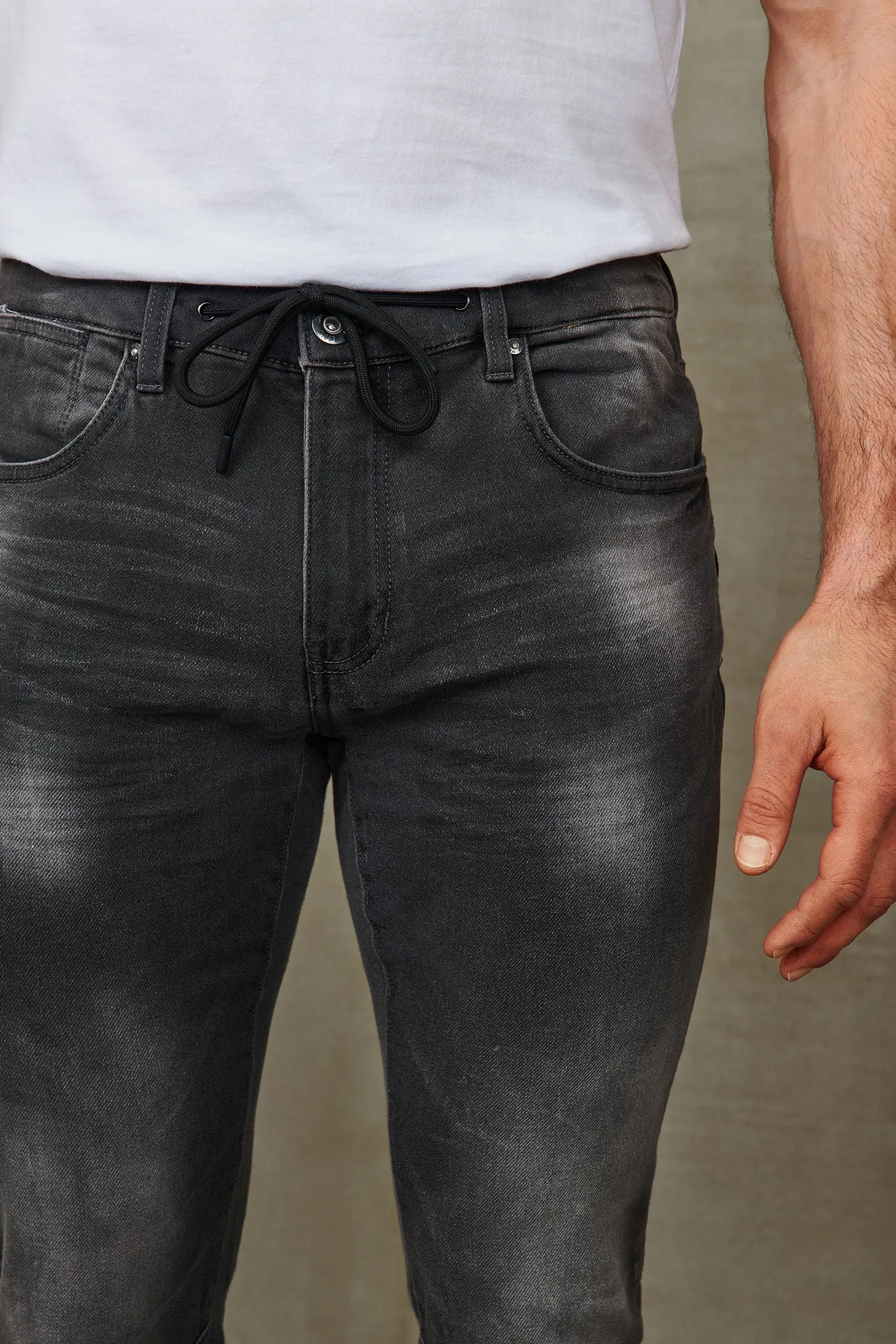 Jeans taille élastique, jambe étroite - Homme