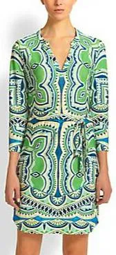 Jersey Silk Tunic Dress in Green