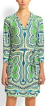 Jersey Silk Tunic Dress in Green