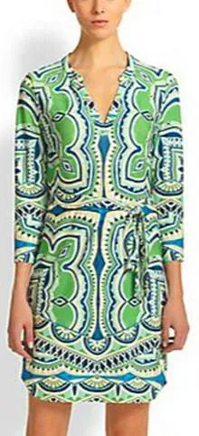 Jersey Silk Tunic Dress in Green
