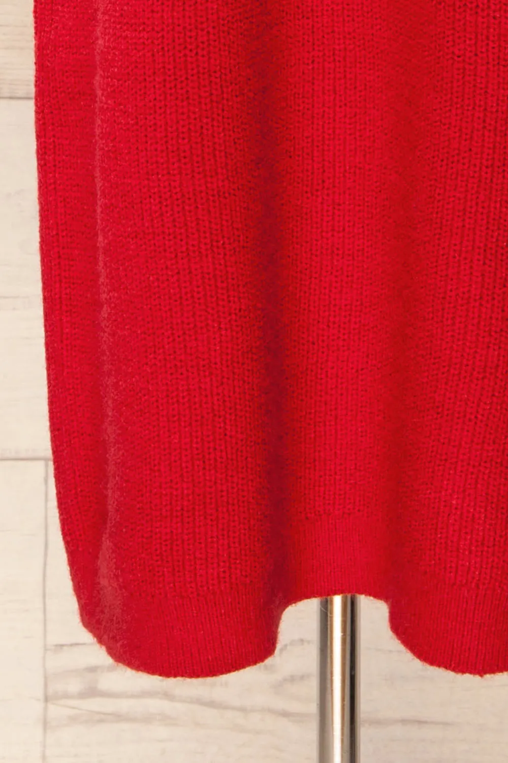 Jory Red | Knit Midi Dress