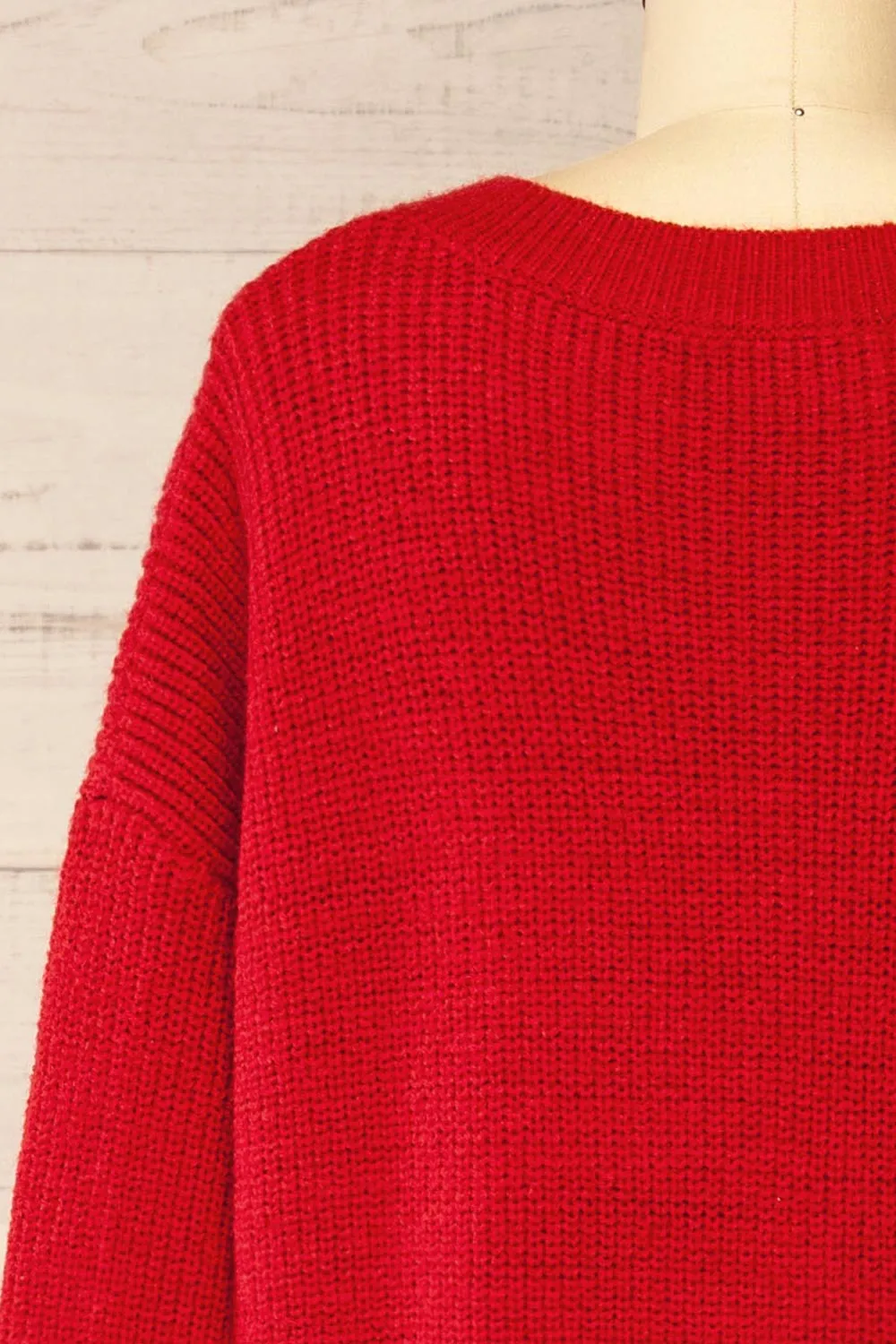 Jory Red | Knit Midi Dress