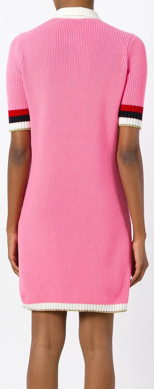 Knit Pink Dress with Bow