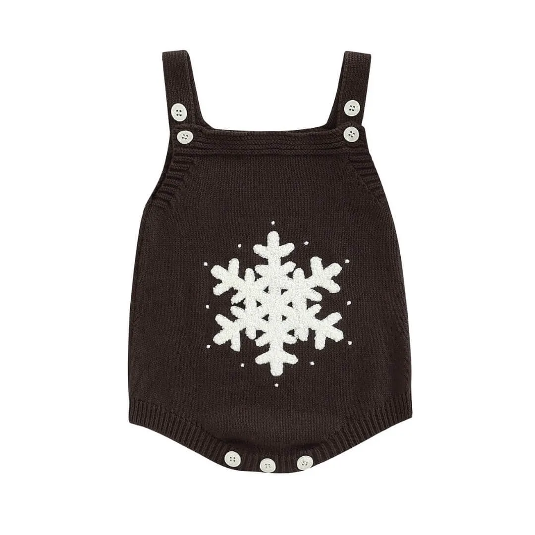Knit Snowflake Baby Romper