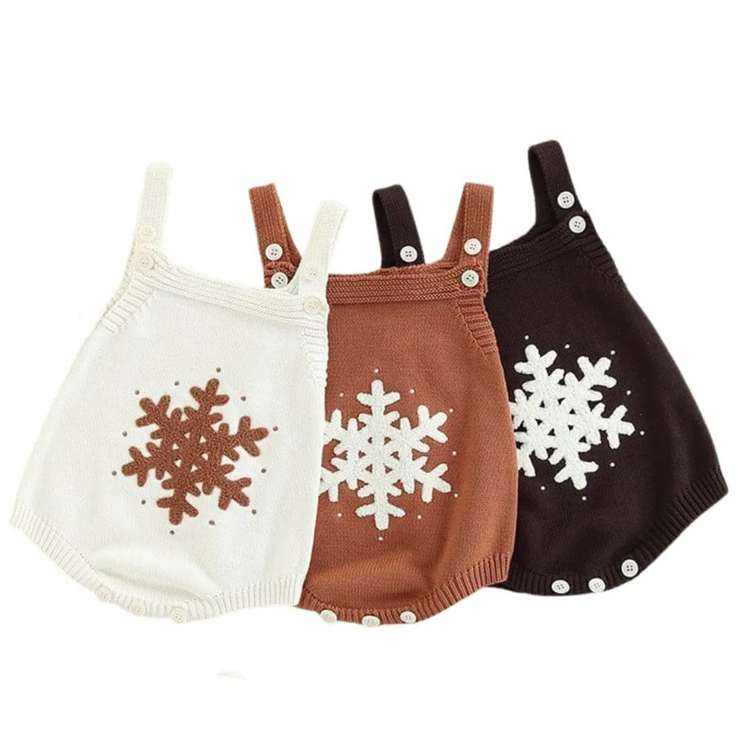 Knit Snowflake Baby Romper
