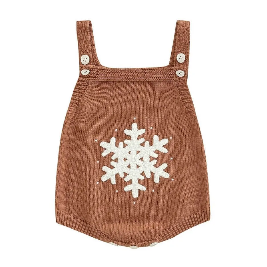Knit Snowflake Baby Romper