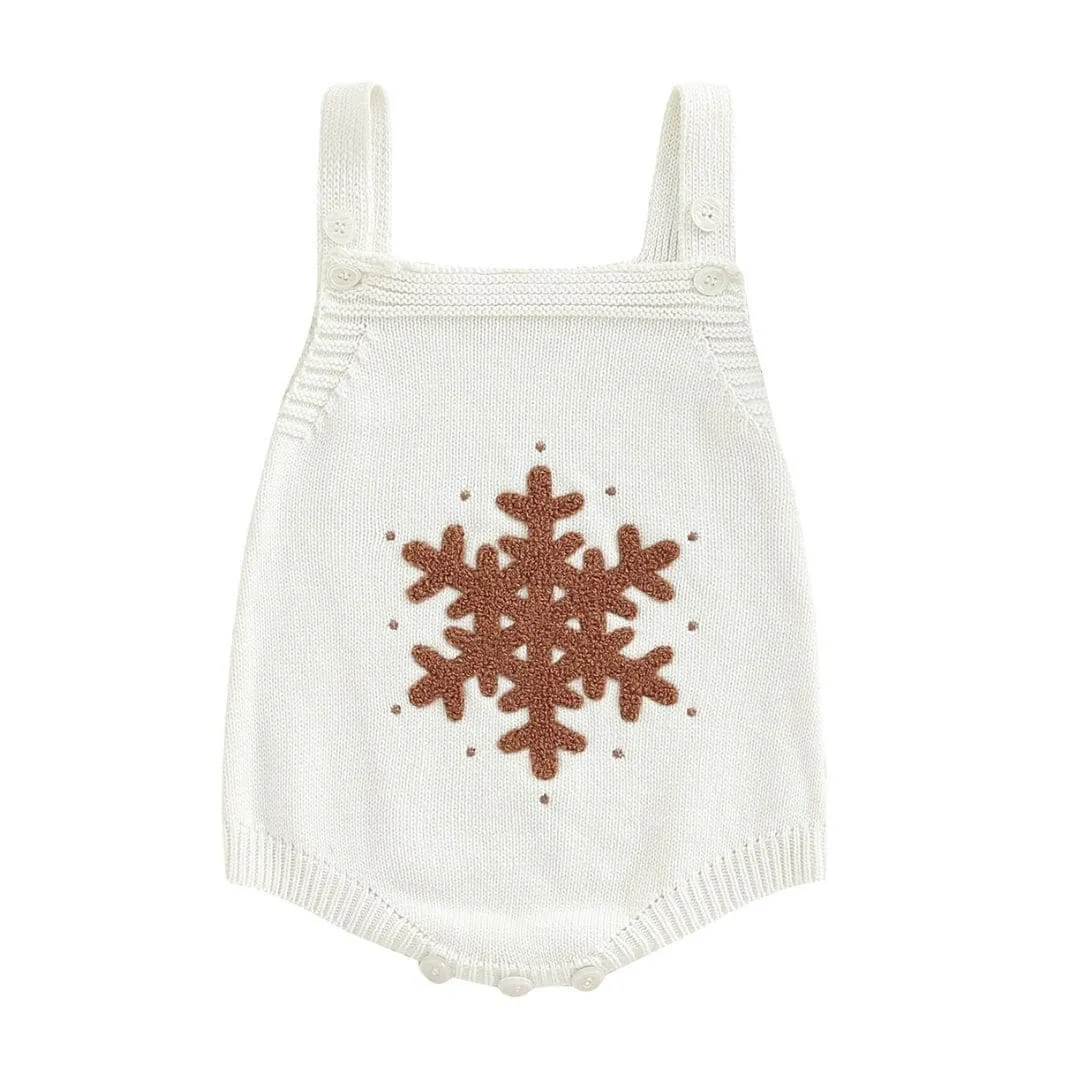 Knit Snowflake Baby Romper