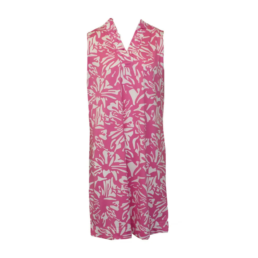 La Mer Luxe Augusta Knit Sleeveless Dress - Fuchsia Flower