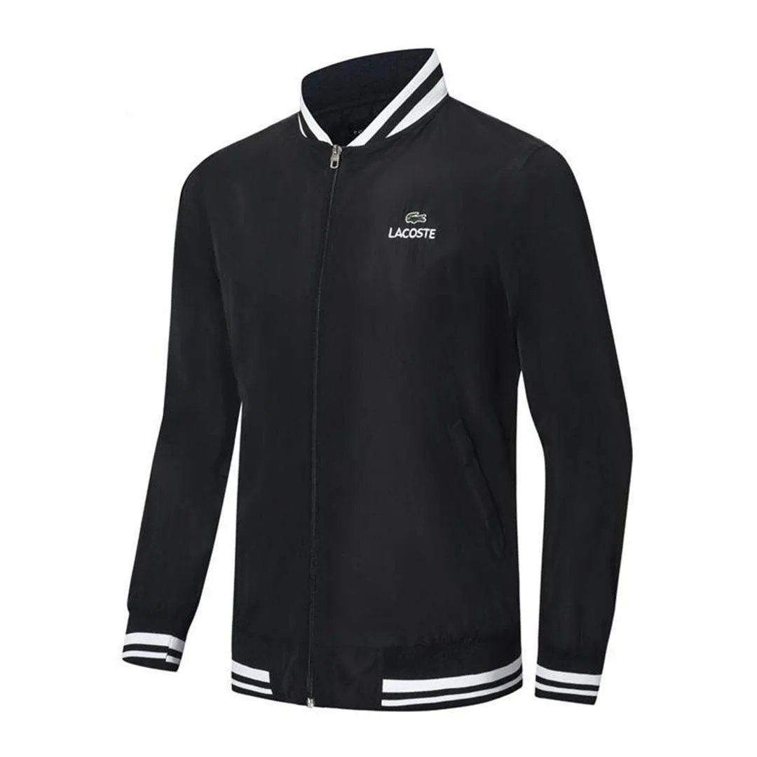 Lacoste Men's Concept Collaboration Lightweight Zip-up Jacket- Black