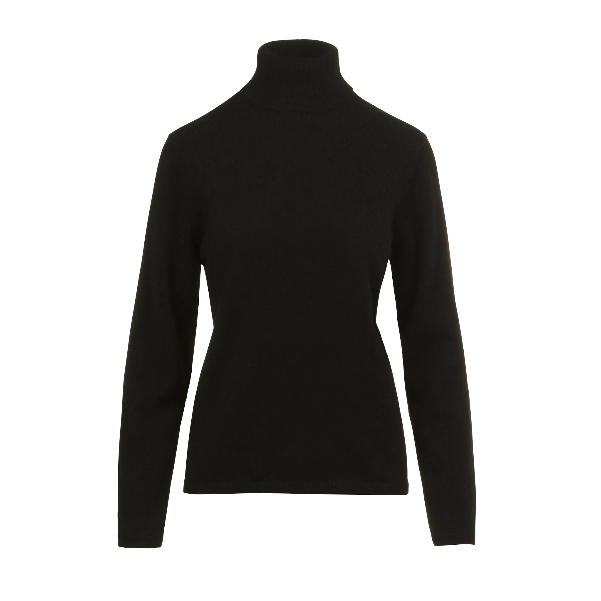 Ladies Cashmere Polo Neck in Black