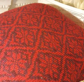 MADE TO ORDER Damask Star, traditional fair isle handmade cushion cover, Red & Aubergine.