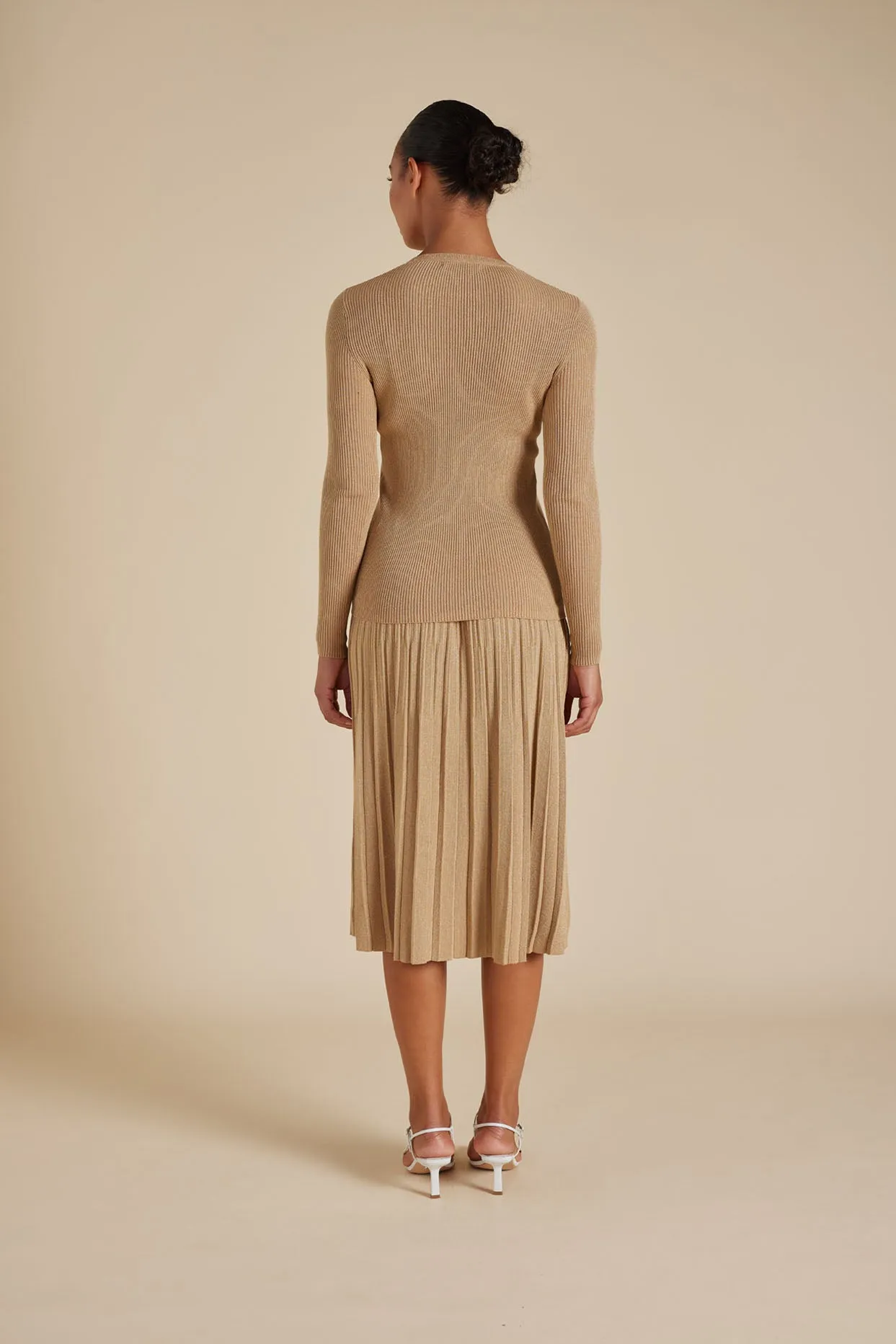 Marley Cotton Lurex Top in Sand