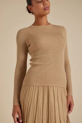 Marley Cotton Lurex Top in Sand