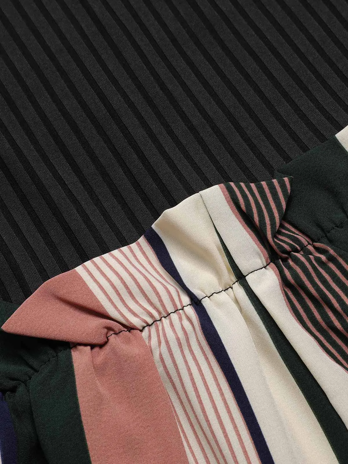 MATHILDA | KNITTED STRIPED PATCHWORK ROMPER