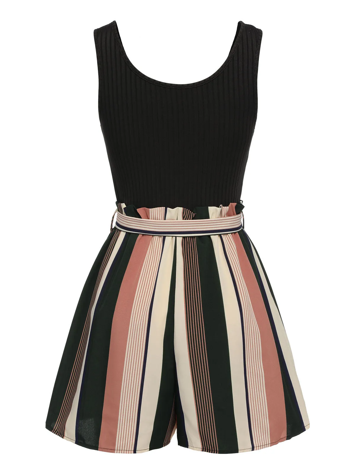 MATHILDA | KNITTED STRIPED PATCHWORK ROMPER