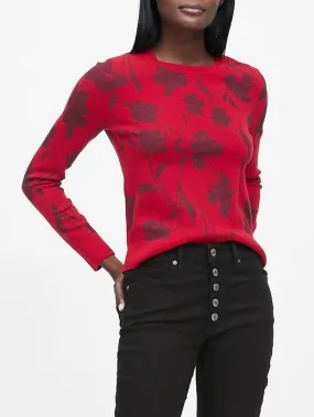 Metallic Floral Sweater in Pink