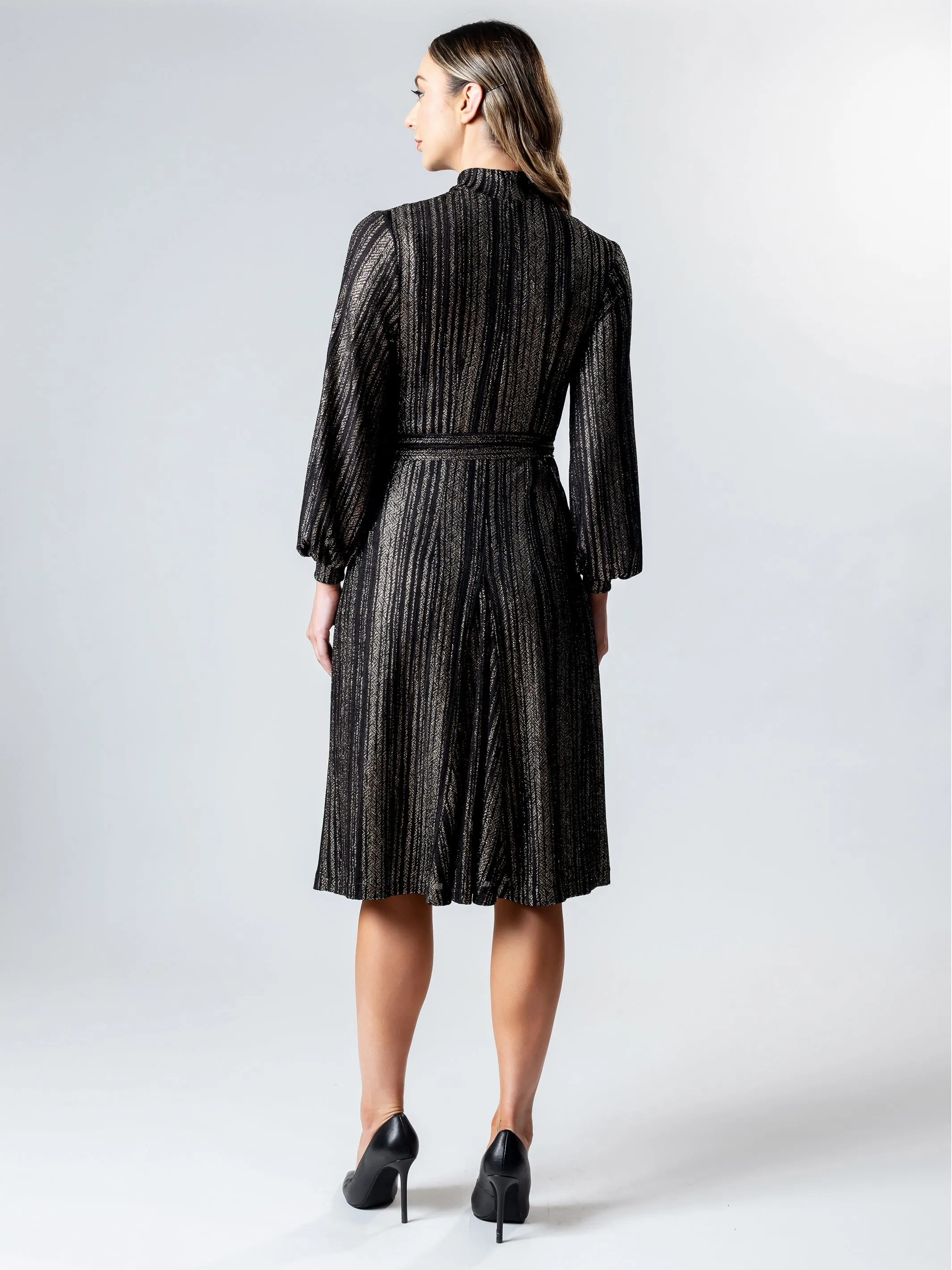 MIAMI Blouson Sleeve Godet Dress