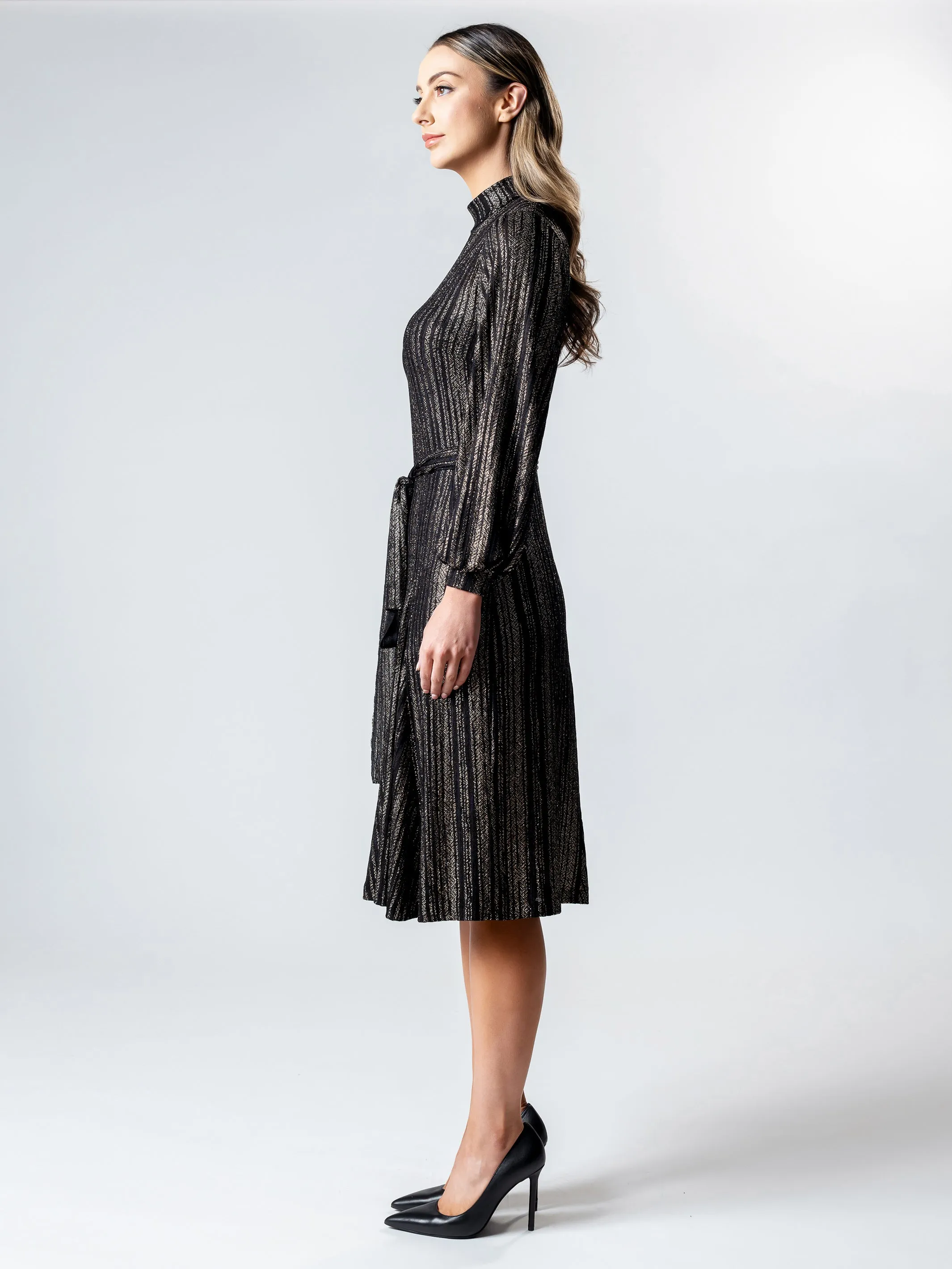 MIAMI Blouson Sleeve Godet Dress