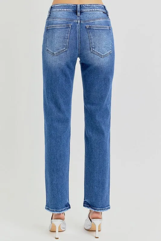 Mid Rise Ankle Tapered Jeans