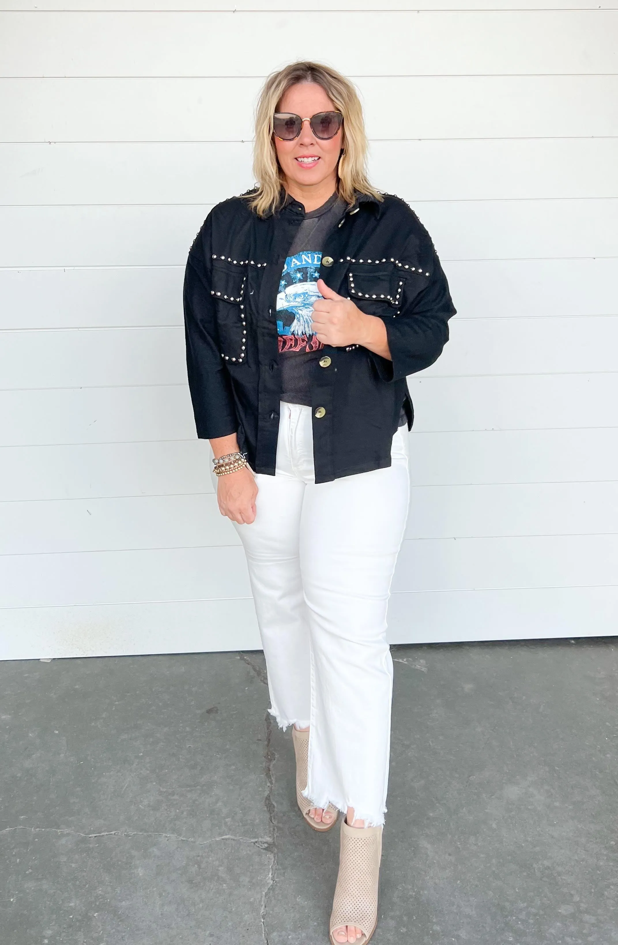 Mid-Rise Cropped White Jeans by Sneakpeak - Final Sale
