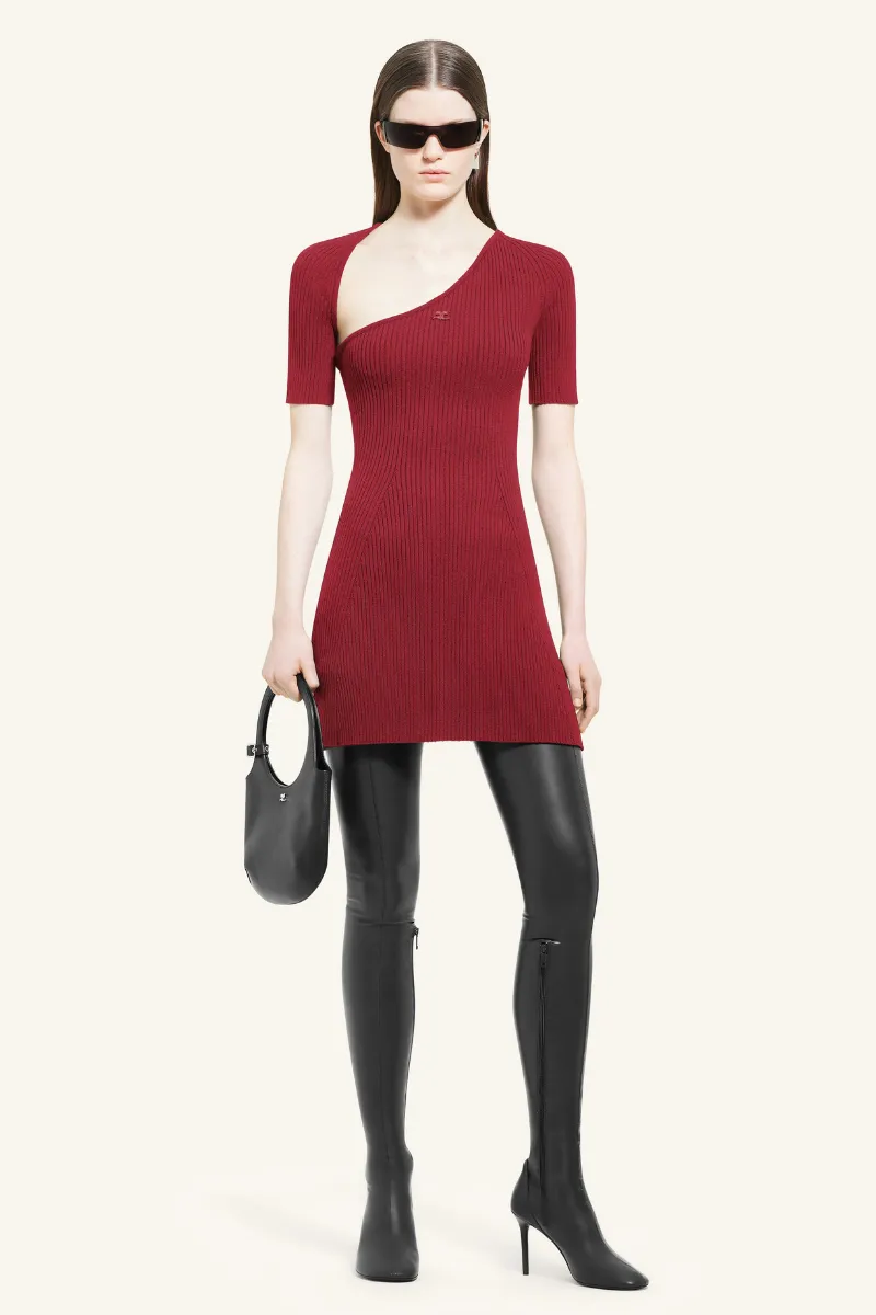 Mini Slash Rib Knit Dress