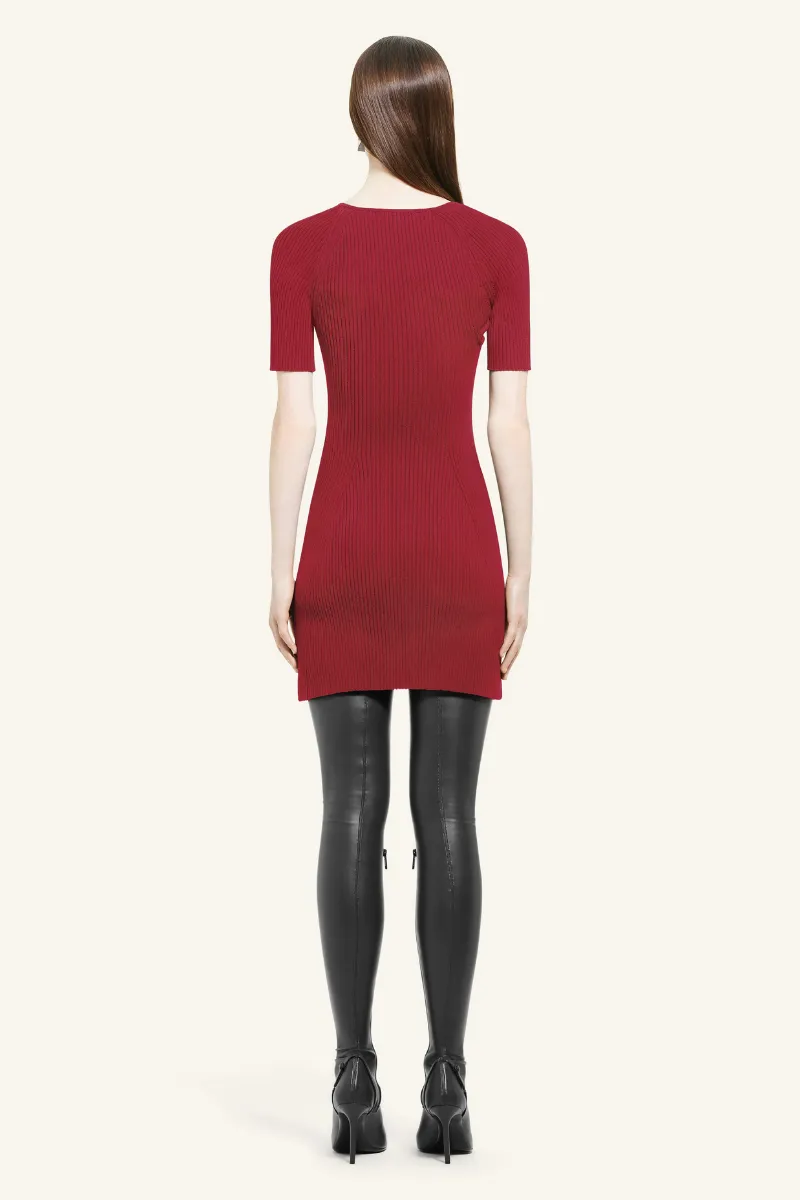 Mini Slash Rib Knit Dress