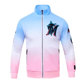 MLB MIAMI MARLINS LOGO MEN'S TRACK JACKET (BLUE/WHITE/PINK)