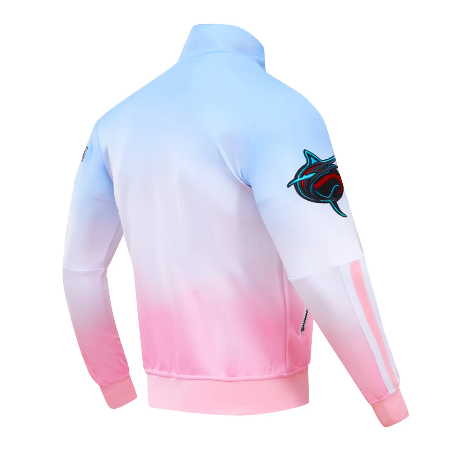 MLB MIAMI MARLINS LOGO MEN'S TRACK JACKET (BLUE/WHITE/PINK)