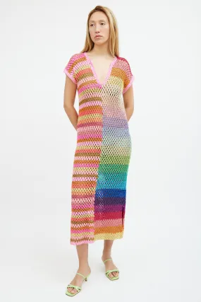 Multicolour Knit Maxi  Dress