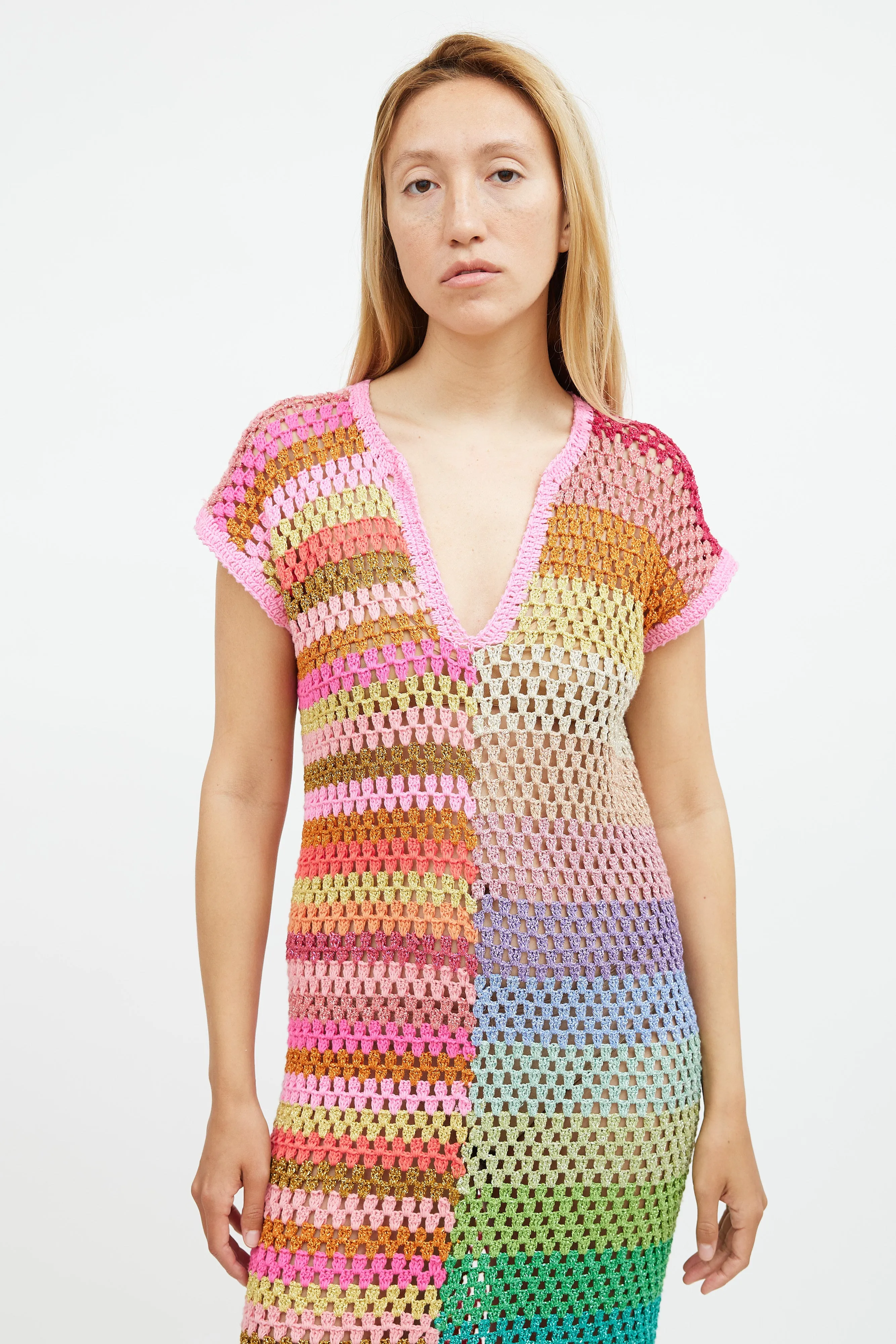 Multicolour Knit Maxi  Dress
