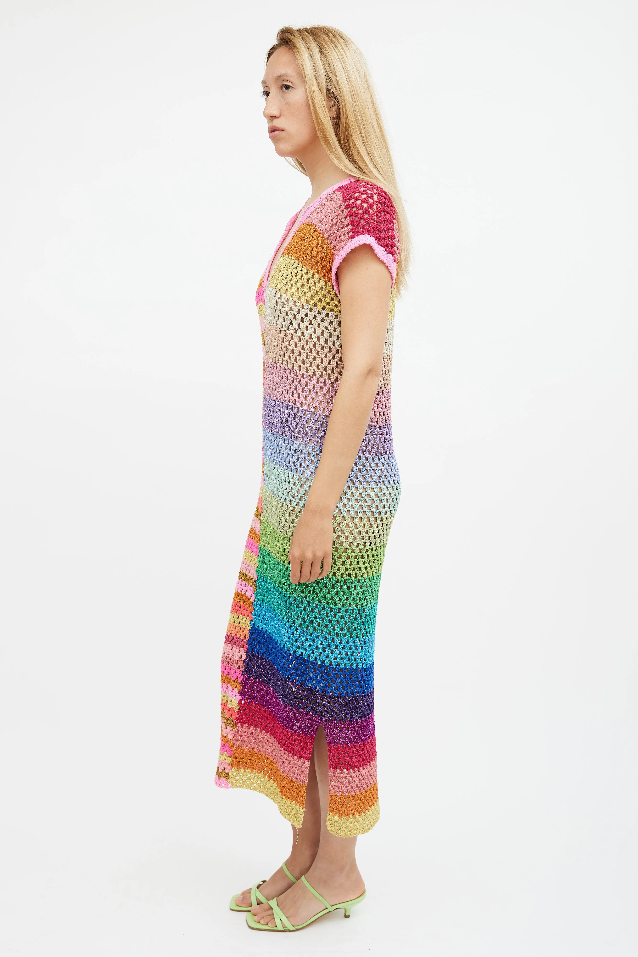 Multicolour Knit Maxi  Dress