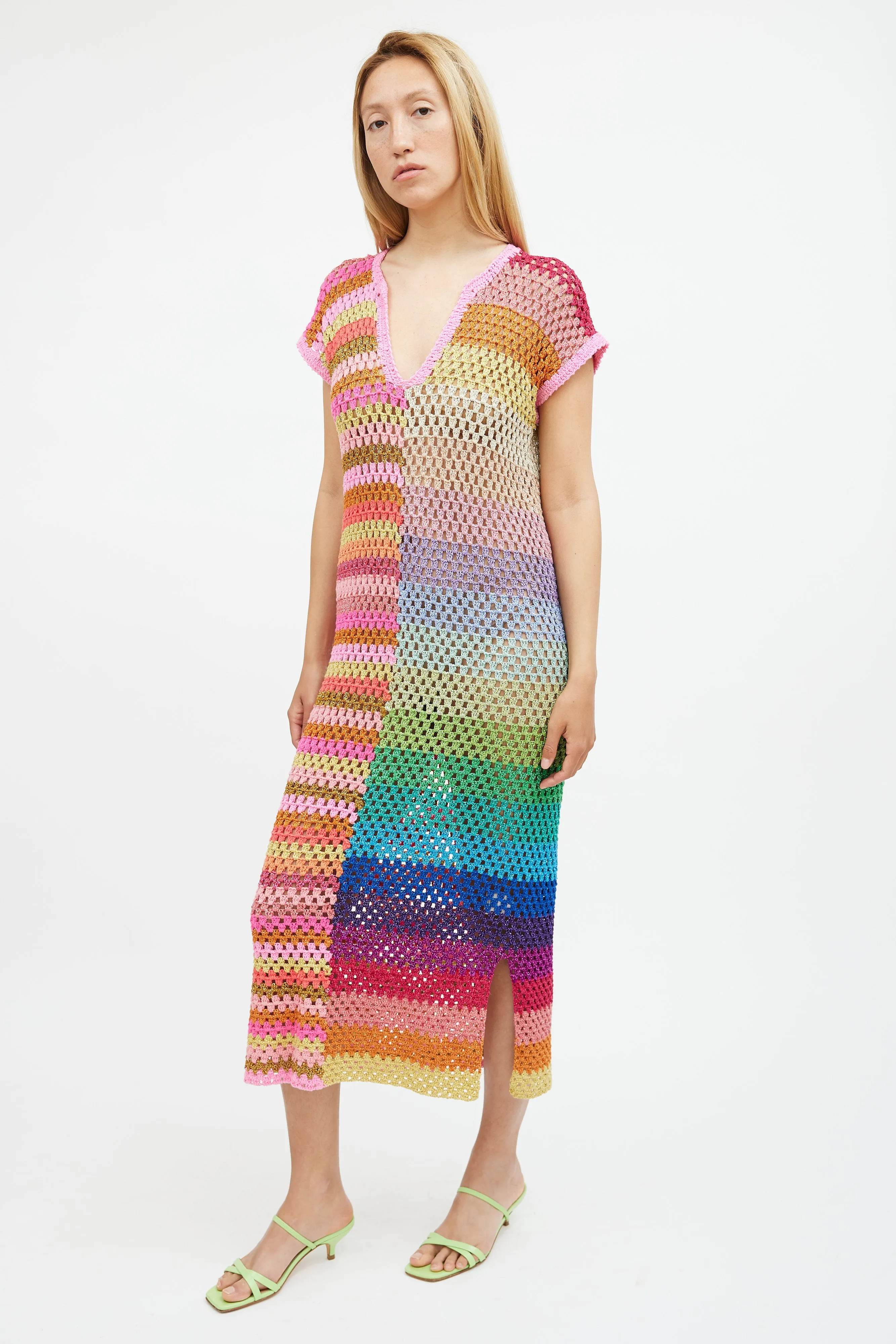 Multicolour Knit Maxi  Dress
