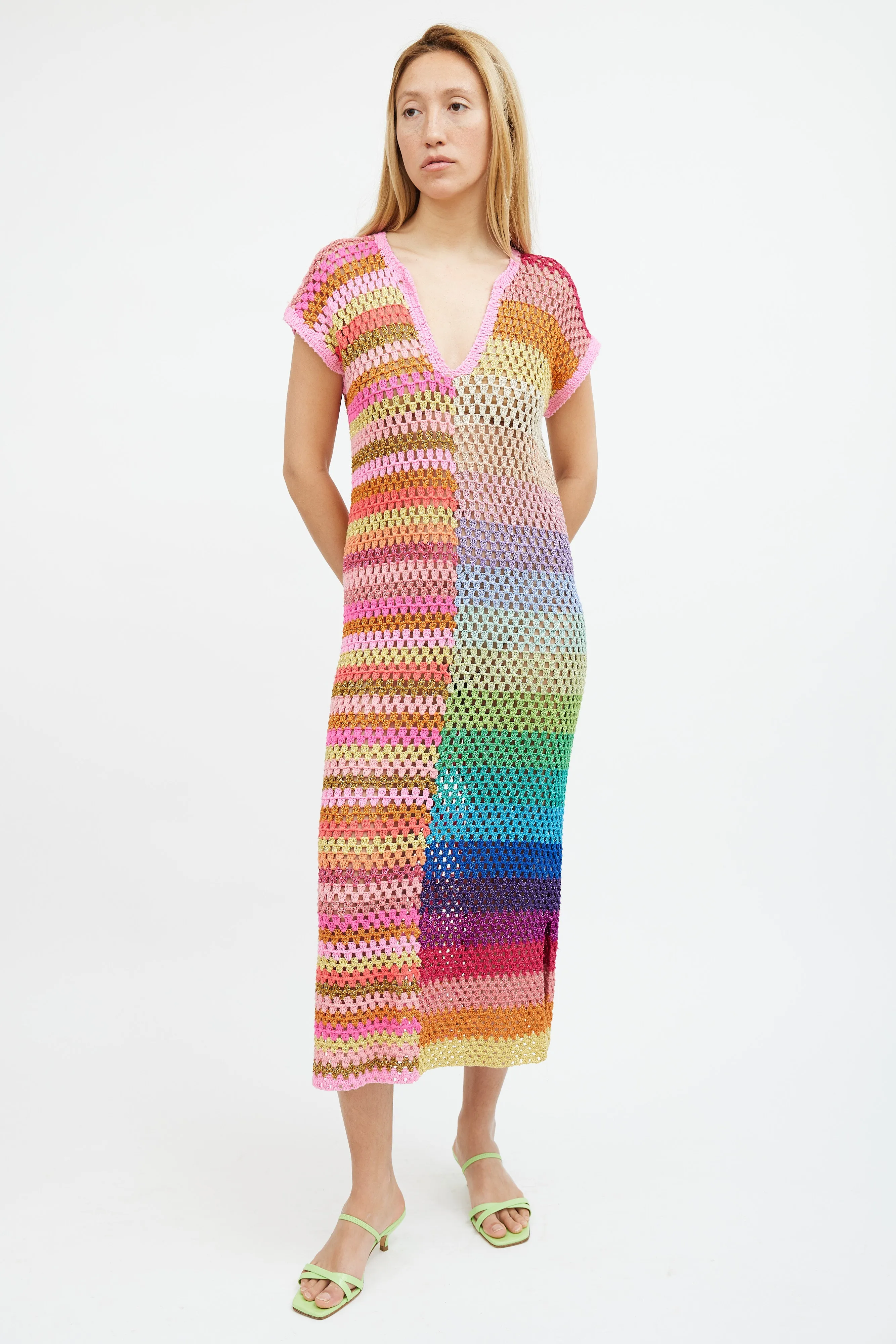 Multicolour Knit Maxi  Dress