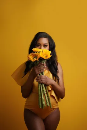 Mustard Bodysuit Maternity Dress